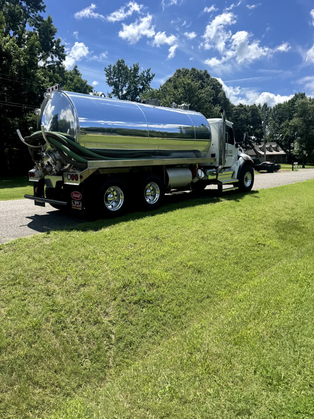 Central Pumping Services truck on site at a West Tennessee home